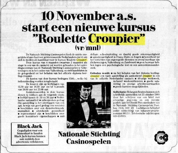 Advertising croupier