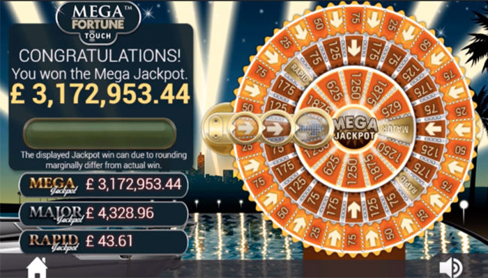 The wheel of fortune at Mega Fortune