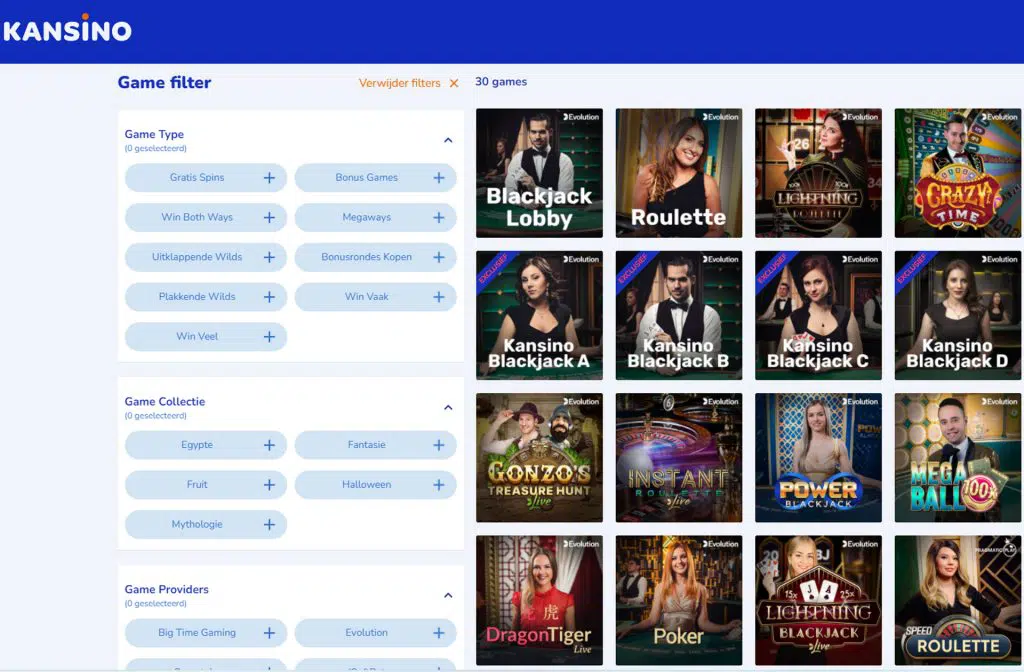 At Kansino you must also pay a visit to the Live Casino.