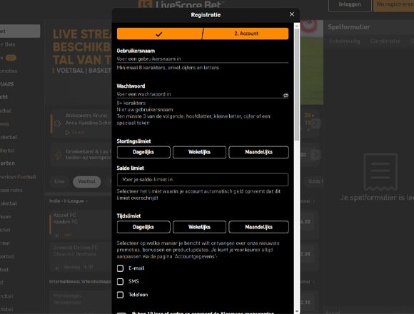 registration livescore bet