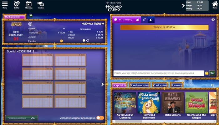 Age of the Gods Bingo Holland Casino