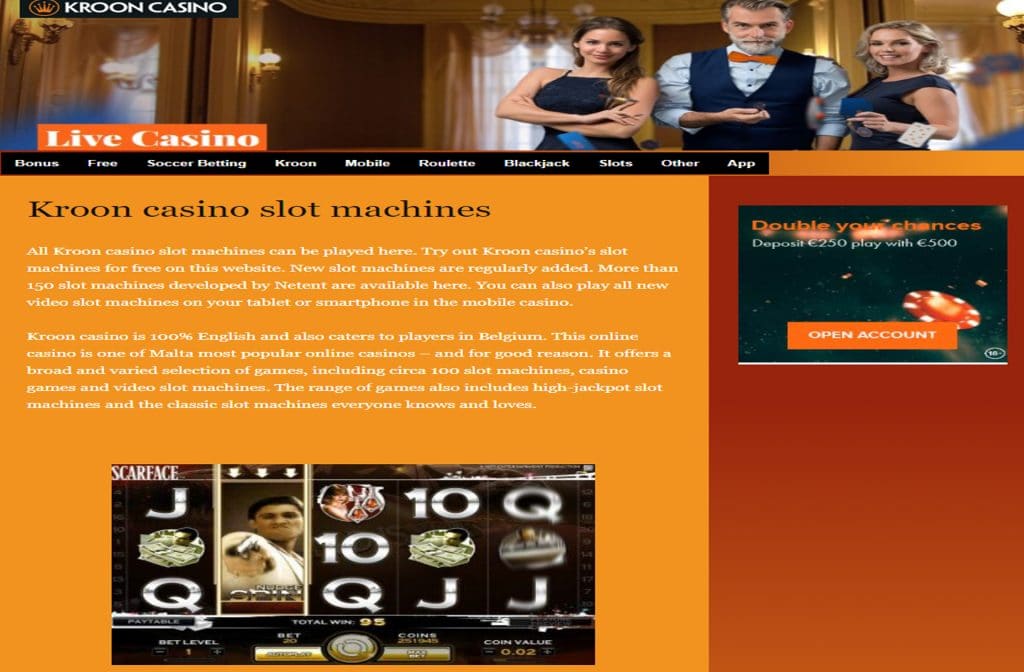 At Kroon Casino you can choose from many well-developed games