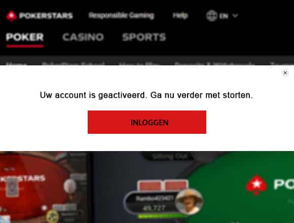 registration completed pokerstars