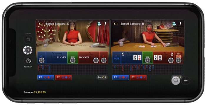 Here's how Baccarat Multiplay looks on your mobile