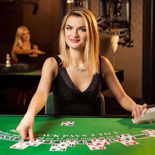 Blackjack in a live casino