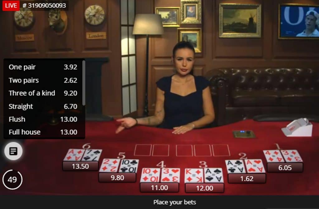 Betgames works with live croupiers which makes the play attractive