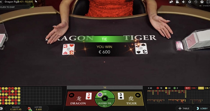 Live Dragon Tiger revolves around 2 cards
