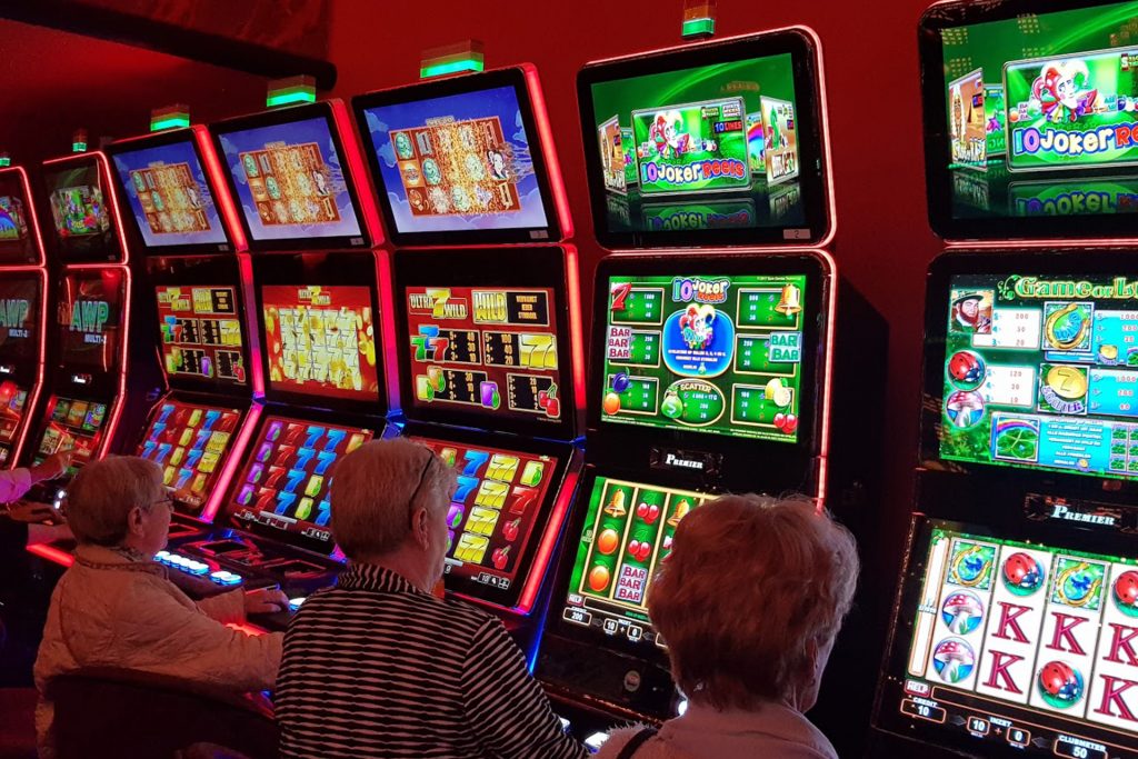 Slots in an arcade