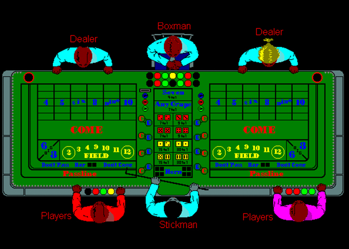Employees at a craps table
