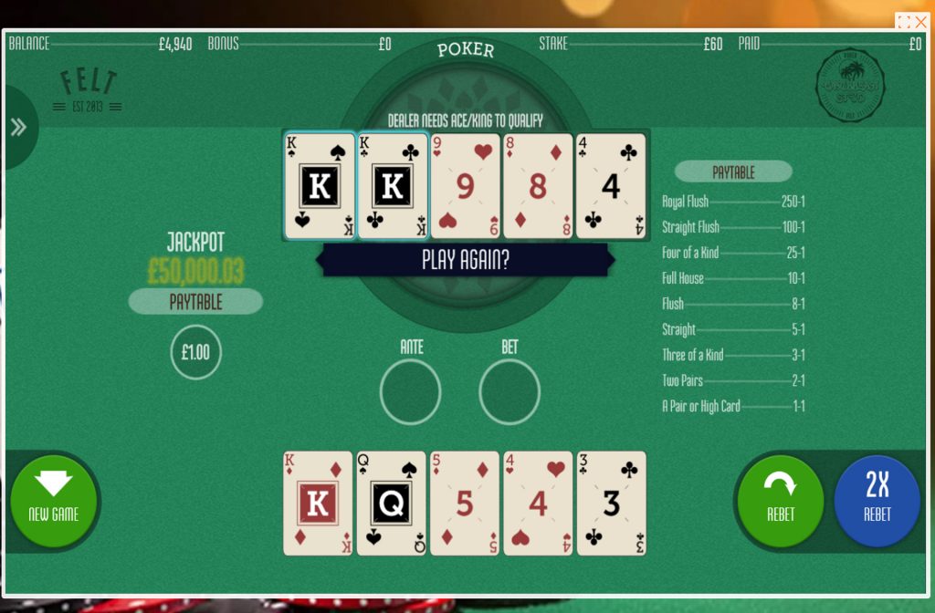 Online Caribbean stud poker