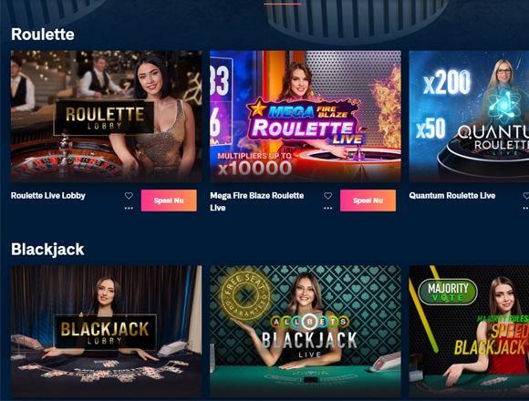 spelen in live casino