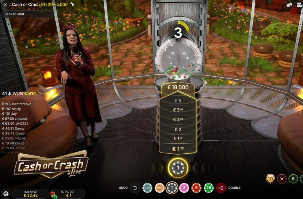 Speel Cash or Crash Live