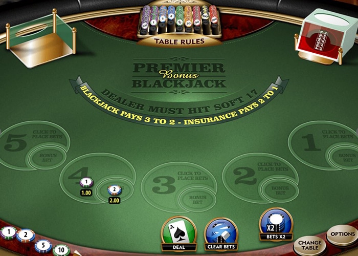 Premier Bonus Blackjack table