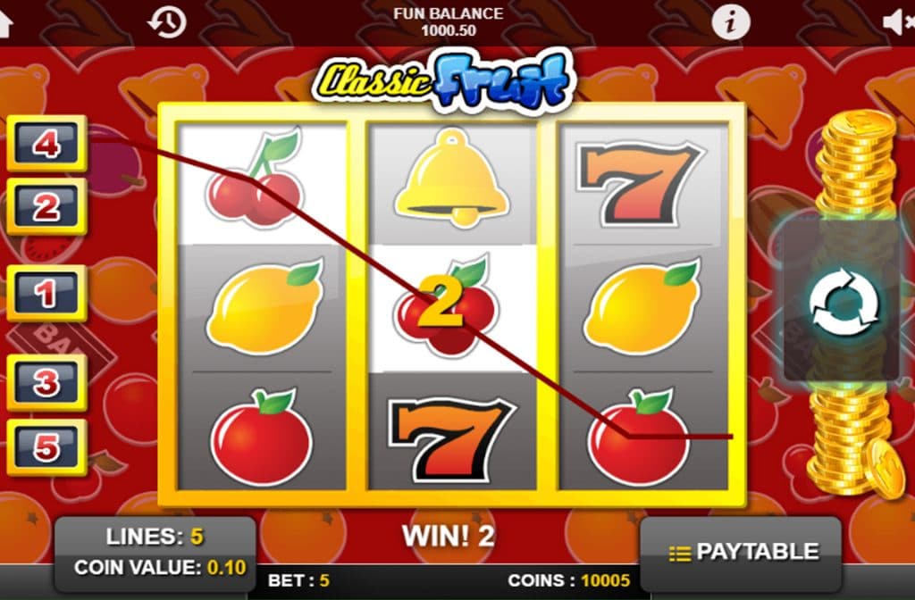 The Classic Fruit slot machine was developed by 1x2 Gaming.