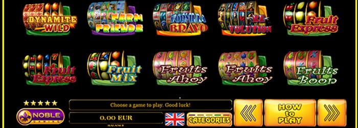 Noble Gaming Various slot machines