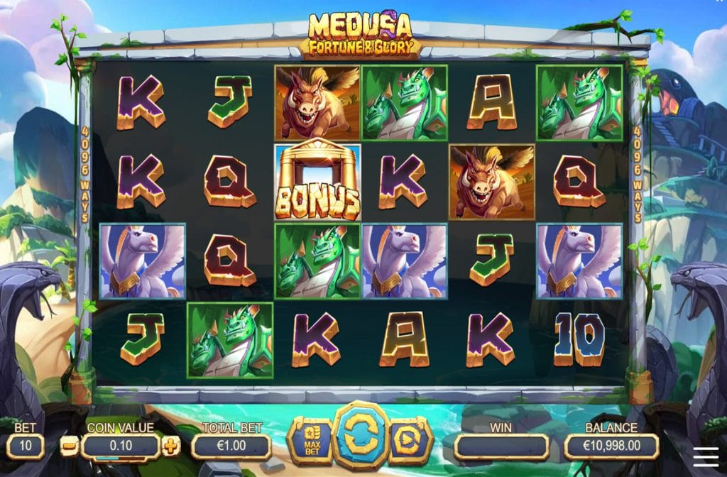 The Medusa Fortune & Glory slot machine was developed by game provider Yggdrasil.