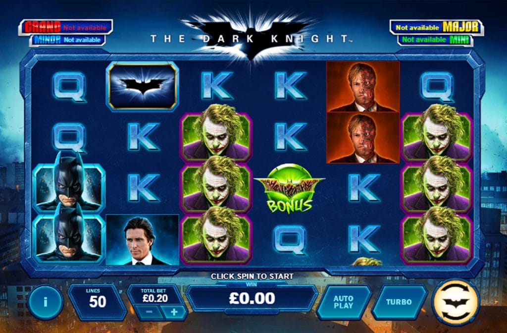 The Dark Knight from Quickfire has a progressive, high jackpot
