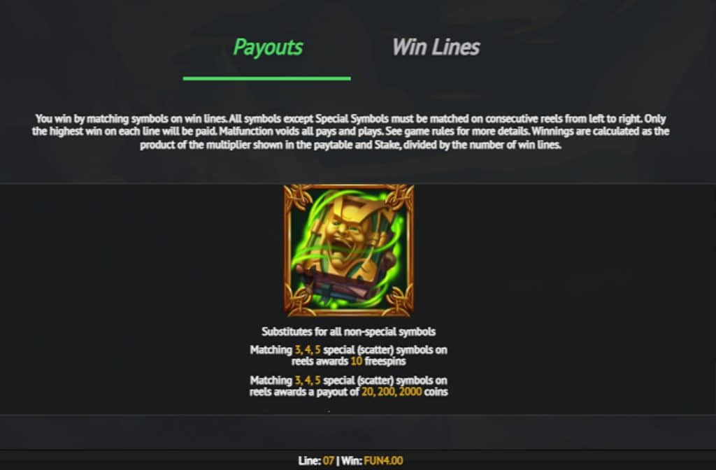Feel free to take a look at the prize table to see what the corresponding symbols are worth