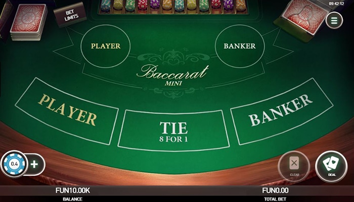 Platipus Gaming also develops table games like Baccarat