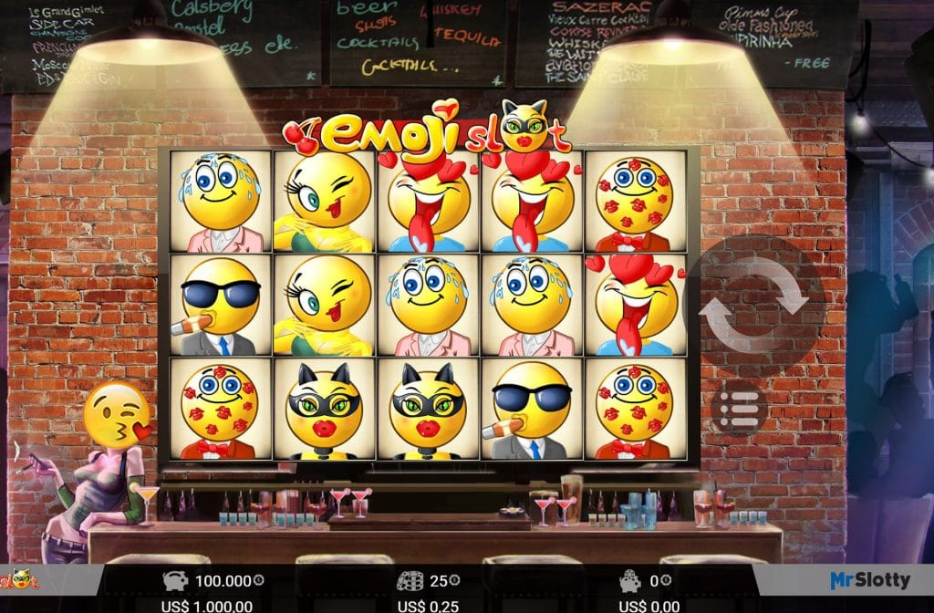 The slot Emoji from MrSlotty is a cheerful slot full of emoticons