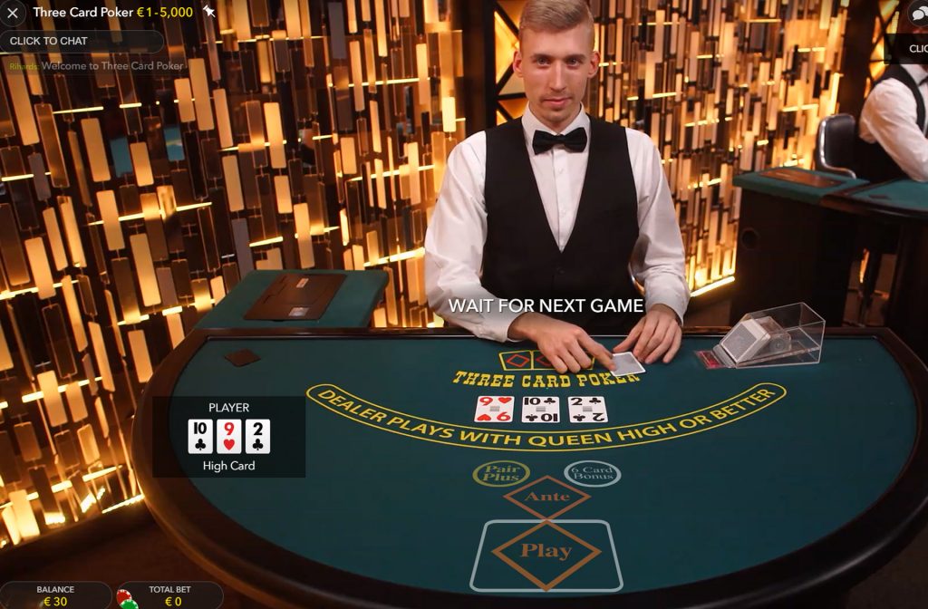 Three Card Poker ®Evolution Gaming