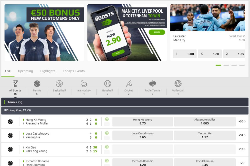 Gambling online at a bookmaker
