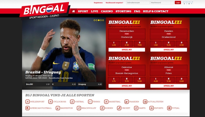 Bingoal is a specialist in sports betting.