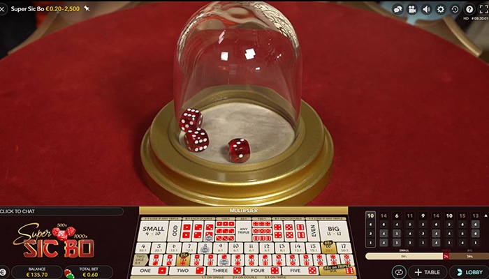 Super Sic Bo In een live online casino
