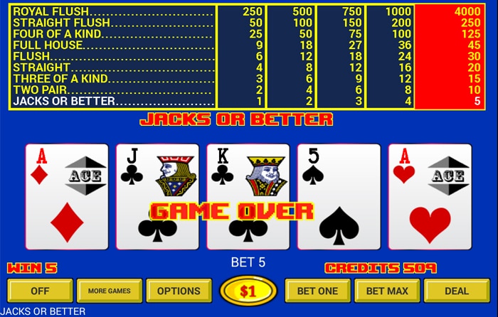 Also try video poker