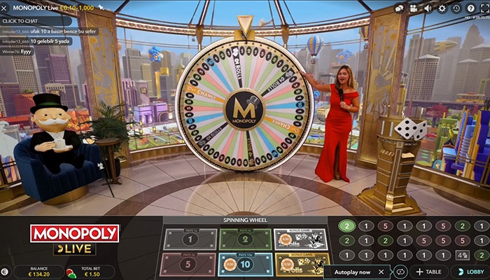 Monopoly Live in a live online casino